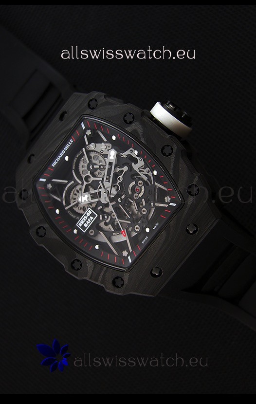 Richard Mille RM35-2 Rafael Nadal Forged Carbon Case with Black Strap