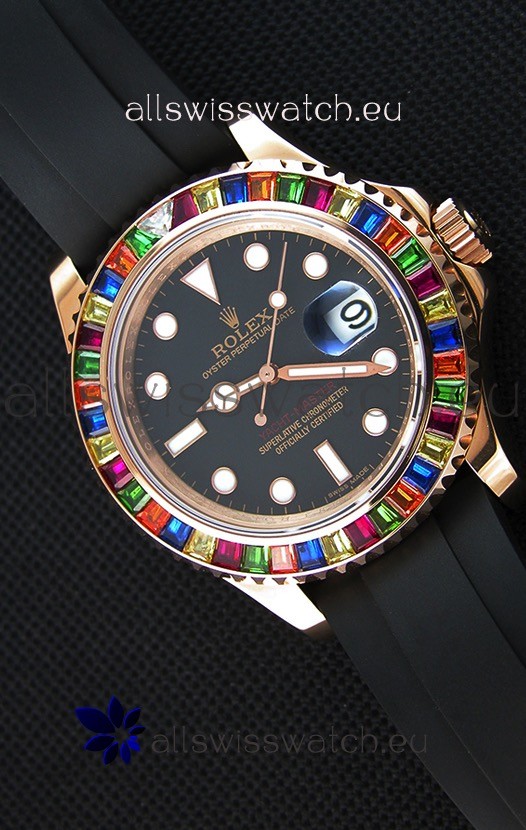 Rolex Yachtmaster 116695 Everose Gold Diamonds 1:1 Ultimate Mirror Replica Watch