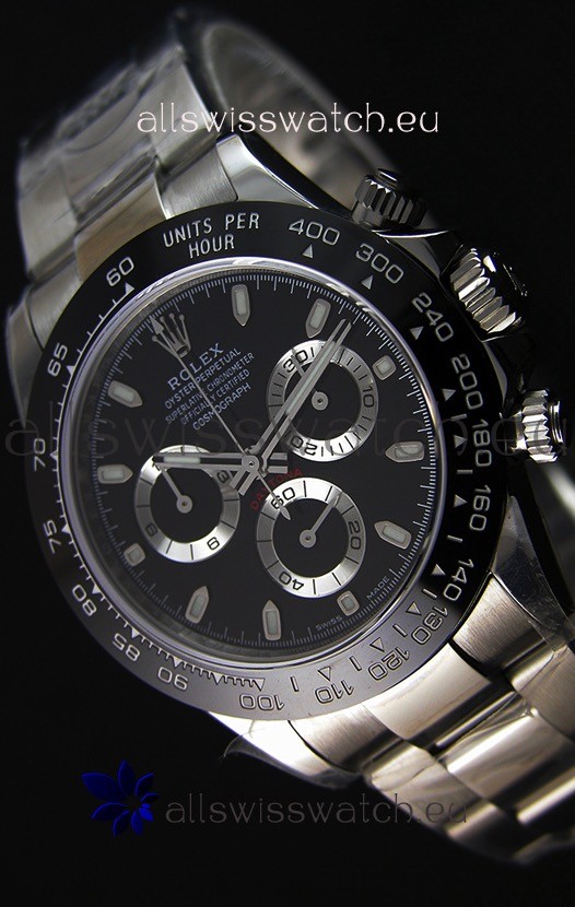Rolex Cosmograph Daytona 116500LN Black Dial Original Cal.4130 Movement - Ultimate 904L Steel Watch 