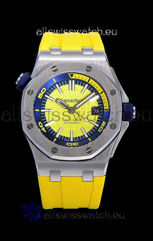 Audemars Piguet Royal Oak Diver Swiss Replica Watch Yellow Dial 1:1 Quality 3120 Movement 904L Steel 