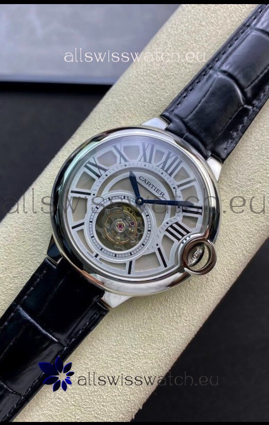 Ballon De Cartier Swiss Tourbillon 1:1 Mirror Replica Watch in Leather Strap