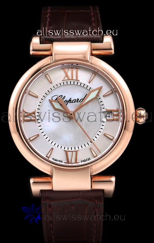 Chopard Imperiale White Dial Swiss Automatic Replica Watch in Rose Gold Case 904L Steel 
