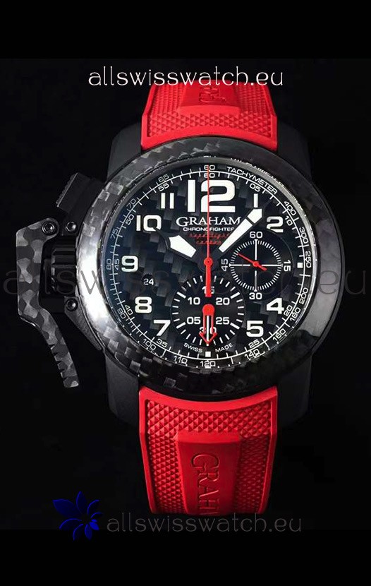 Graham Chronofighter Superlight Carbon Red 1:1 Mirror Swiss Replica Watch 