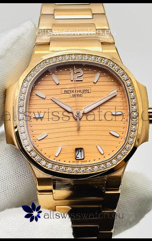 Patek Philippe Nautilus 7118/1200R-010 35MM 1:1 Mirror Swiss Replica Watch in Rose Gold