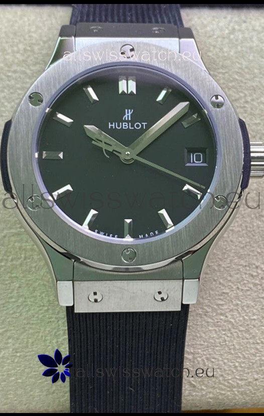 Hublot Classic Fusion Stainless Steel 33MM Black Dial Swiss Quartz Movement Watch 1:1 Mirror Quality