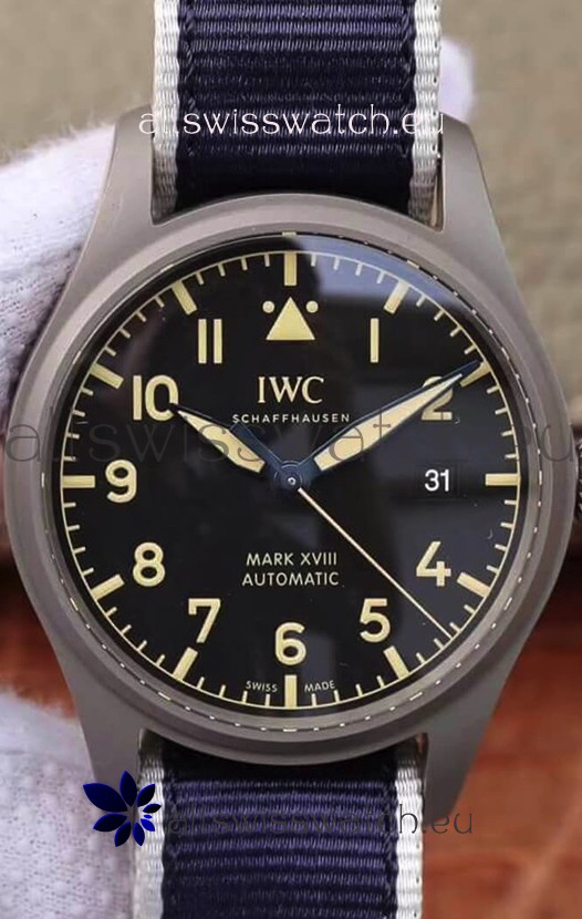 IWC Pilot's MARK XVIII Heritage 1:1 Swiss Watch Titanium Casing NATO STRAP