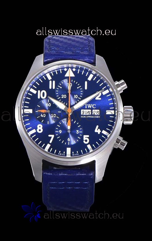 IWC Pilot's Chronograph Steel 1:1 Mirror Replica in Blue Dial Watch 