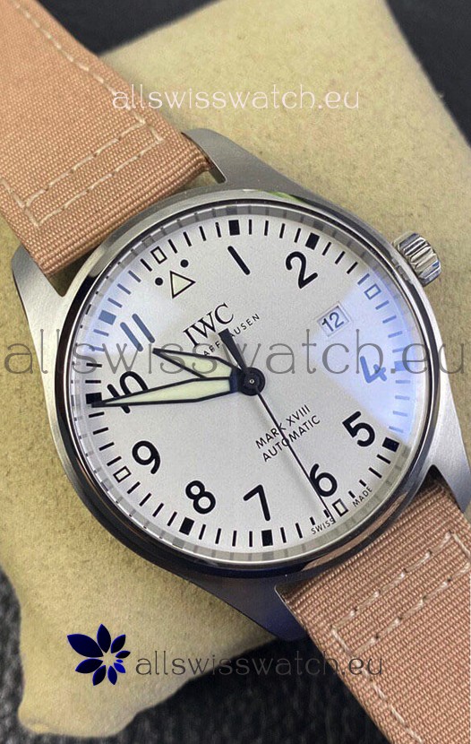 IWC Pilot Mark XVIII IW327002 1:1 Mirror Swiss Replica Watch in White Dial 