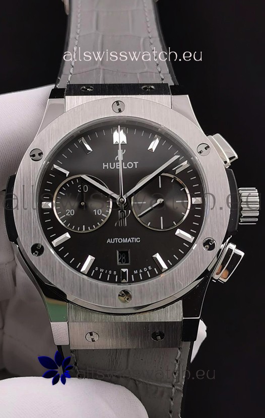 Hublot Classic Fusion Chronograph Stainless Steel Casing Grey Dial 1:1 Mirror Replica Watch 