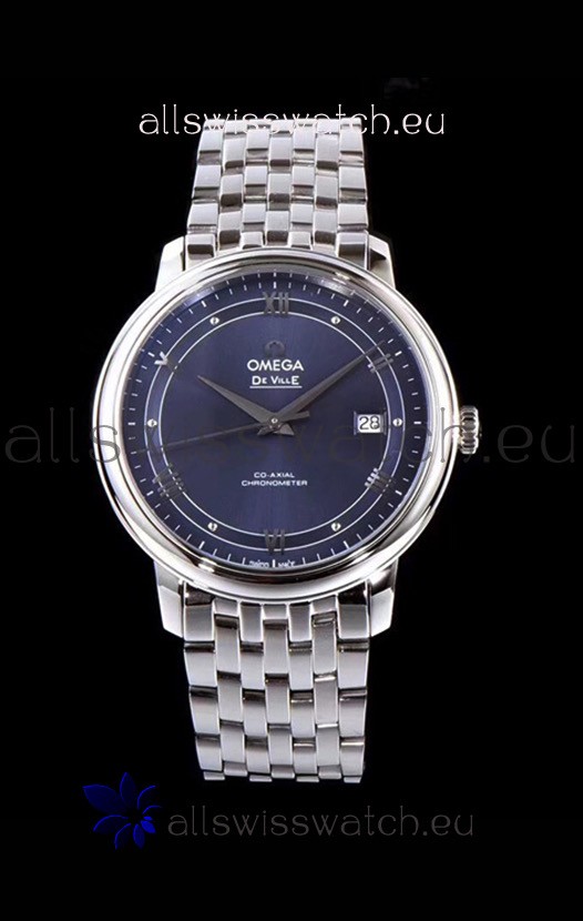 Omega De Ville Prestige Co-Axial 36.8MM Blue Dial 1:1 Swiss Mirror Replica Watch 