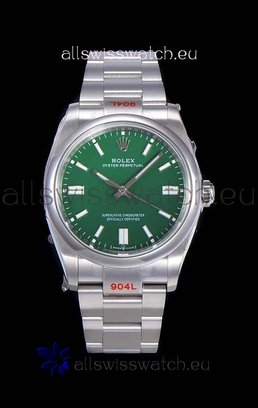Rolex Oyster Perpetual REF#124300 41MM Cal.3230 Movement Swiss Replica Green Dial 904L Steel 1:1 Mirror Replica Watch