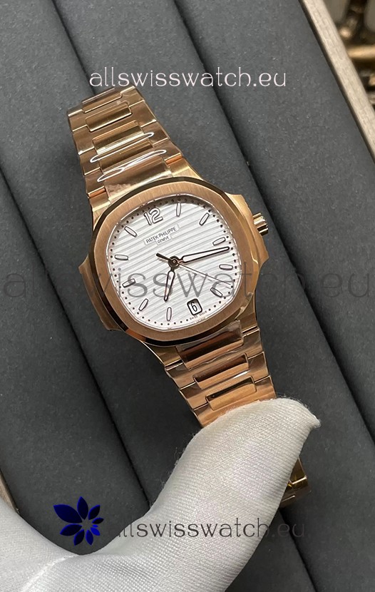 Patek Philippe Nautilus 7118/1200R-001 35MM 1:1 Mirror Swiss Replica Watch in White Dial