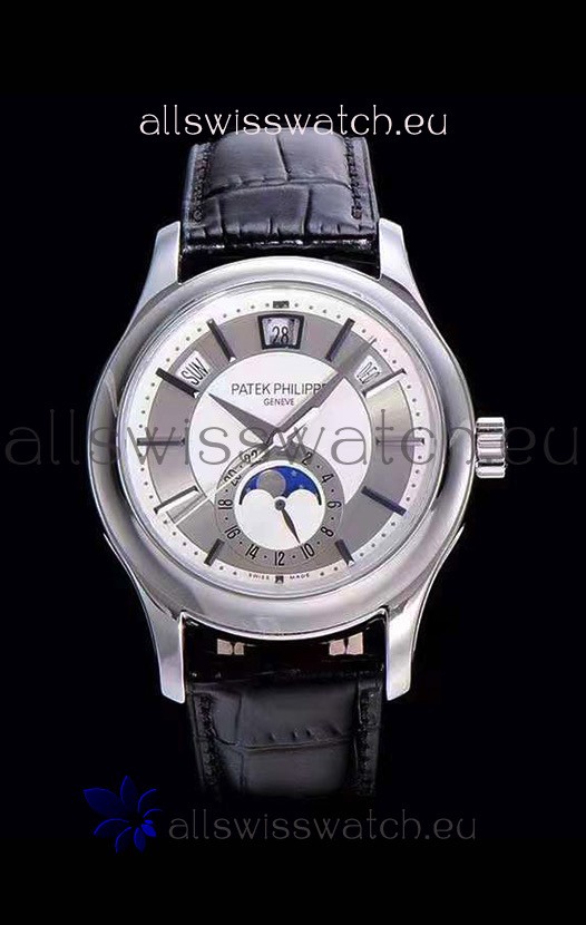 Patek Philippe 5205-001 Complications MoonPhase 1:1 Mirror Swiss Replica Watch Steel Grey Dial