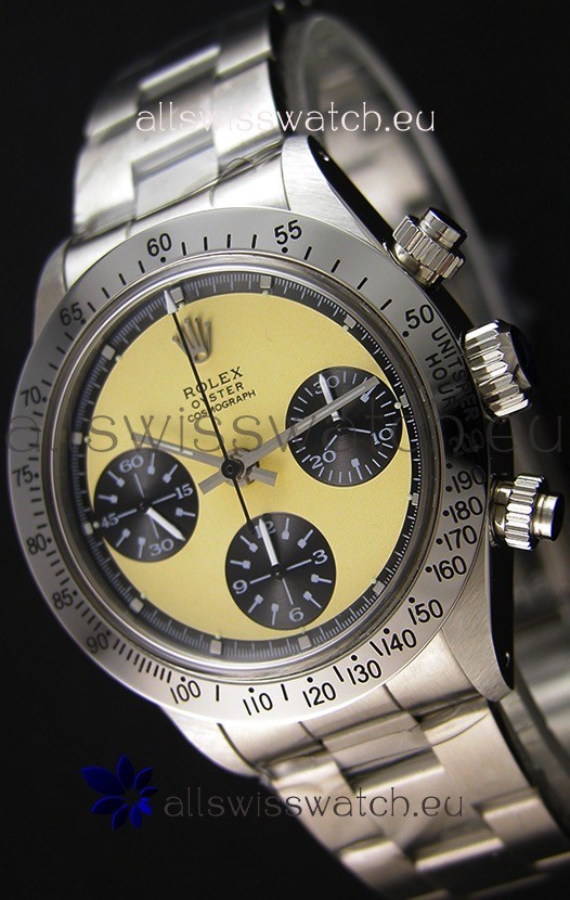 Rolex Daytona Vintage REF 6264 Off-White Dial Swiss Replica Watch - 904L Steel Watch 