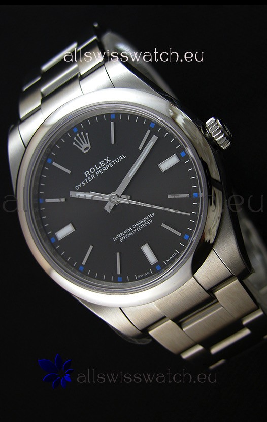 Rolex Oyster Perpetual Japanese Replica Watch - Black Dial in 39MM Casing