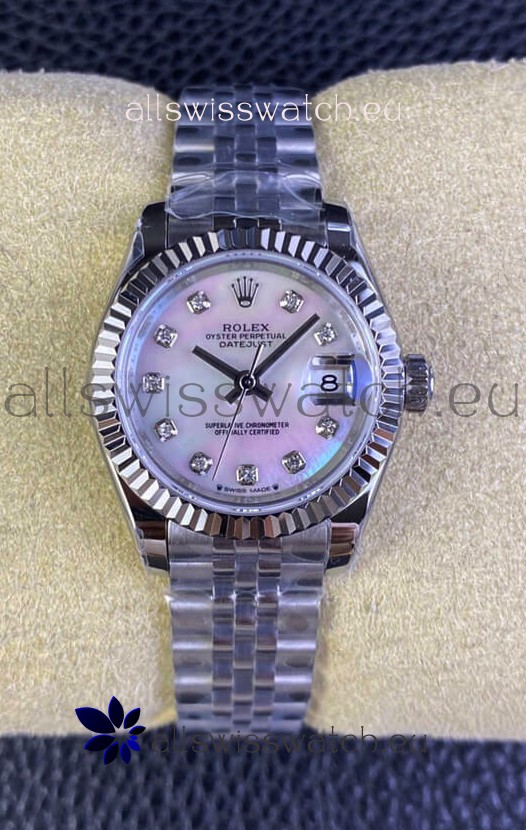Rolex Datejust 28MM Swiss Watch in 904L Pearl Dial - 1:1 Mirror Replica 