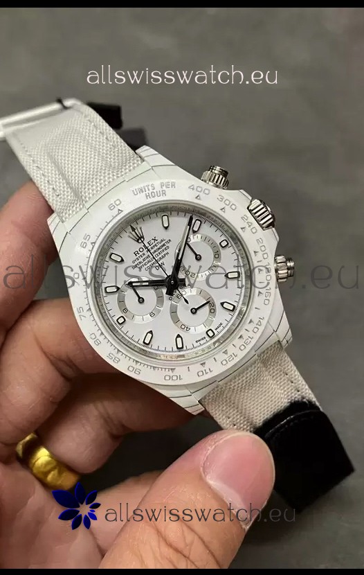 Rolex Cosmograph Daytona DiW Edition White Carbon Fiber Watch - Cal.4130 Movement 