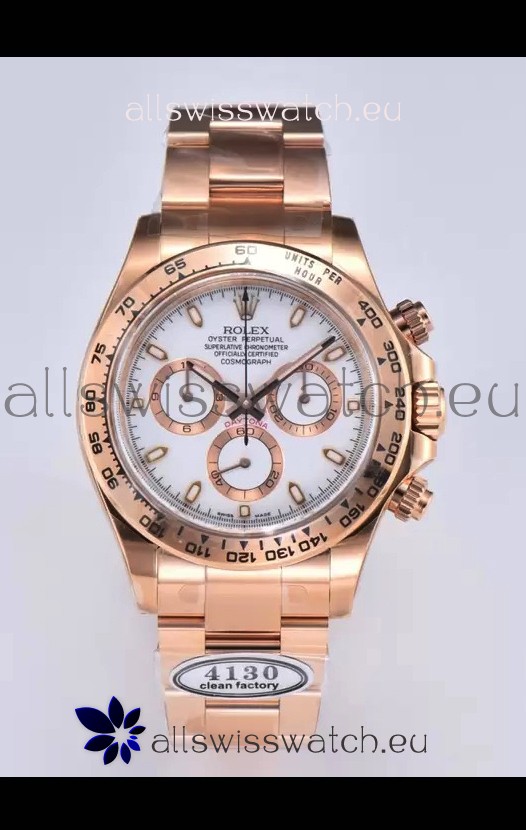 Rolex Cosmograph Daytona M116505-0010 Rose Gold Original Cal.4130 Movement - 904L Steel Watch