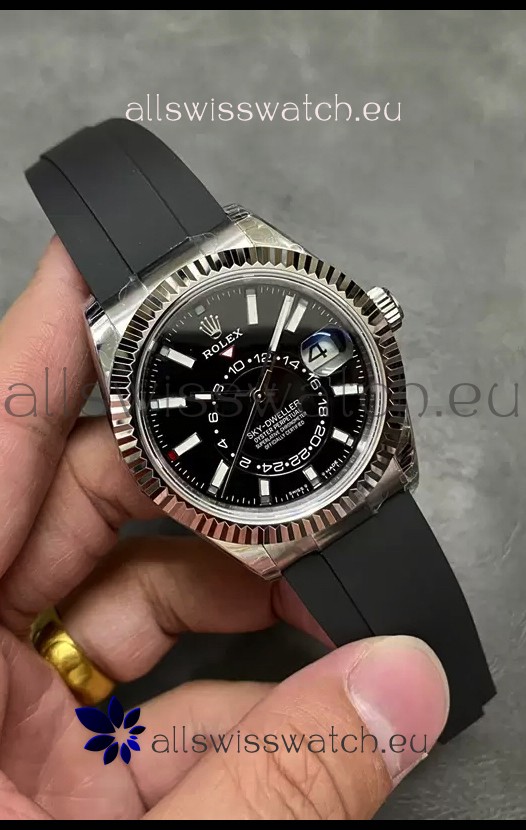 Rolex Sky-Dweller REF# M336235 Black Dial Watch in 904L Steel Case 1:1 Mirror Replica