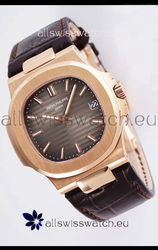 Patek Philippe Nautilus 5711/1R 1 1:1 Mirror Replica Watch in Brown Dial Rose Gold