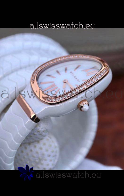 Bvlgari Serpenti Edition White Ceramic Replica Watch in 1:1 Mirror Quality 