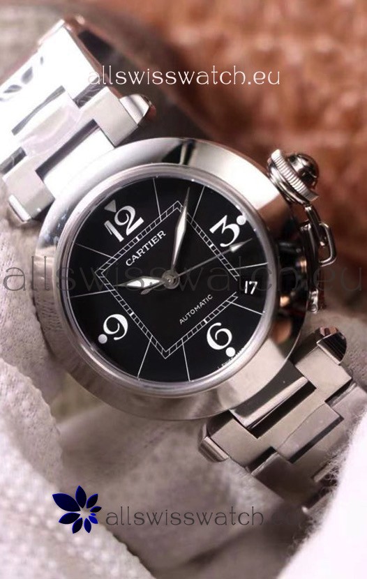Pasha De Cartier 1:1 Mirror Quality Automatic Swiss Replica Watch 32MM - Black Dial