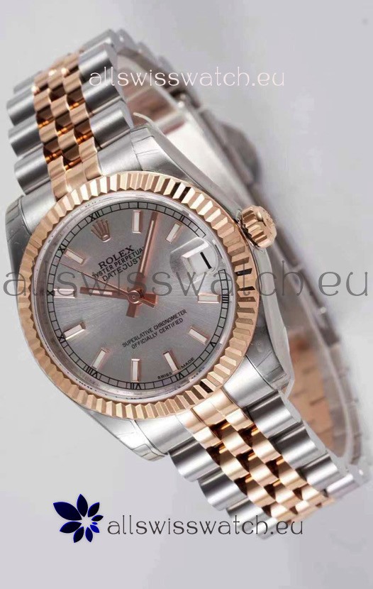 Rolex Datejust 31MM Cal.3135 Movement Swiss Replica Grey Dial Jubilee Strap - Ultimate 904L Steel Watch