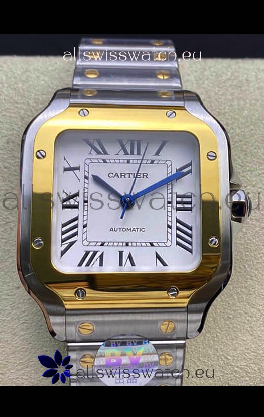 Santos De Cartier 1:1 Mirror Replica - 36MM Yellow Gold Two Tone Watch