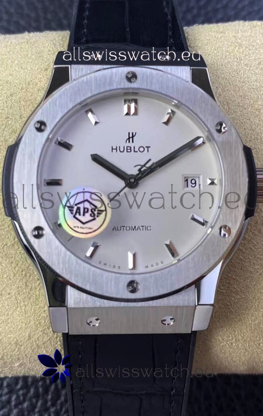 Hublot Classic Fusion 1:1 Mirror Replica Swiss Watch in 904L Steel Casing White Dial 42MM