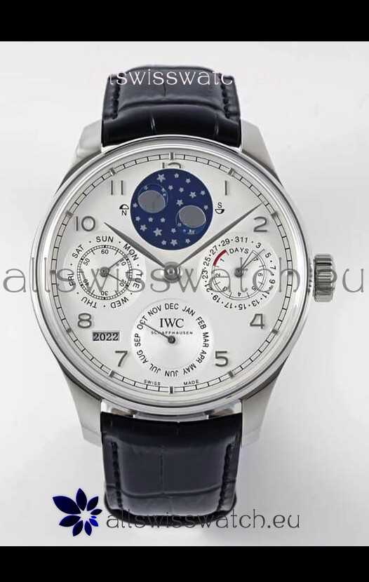 IWC Portuguese Perpetual Calendar Stainless Steel Swiss Replica Watch REF. IW503406