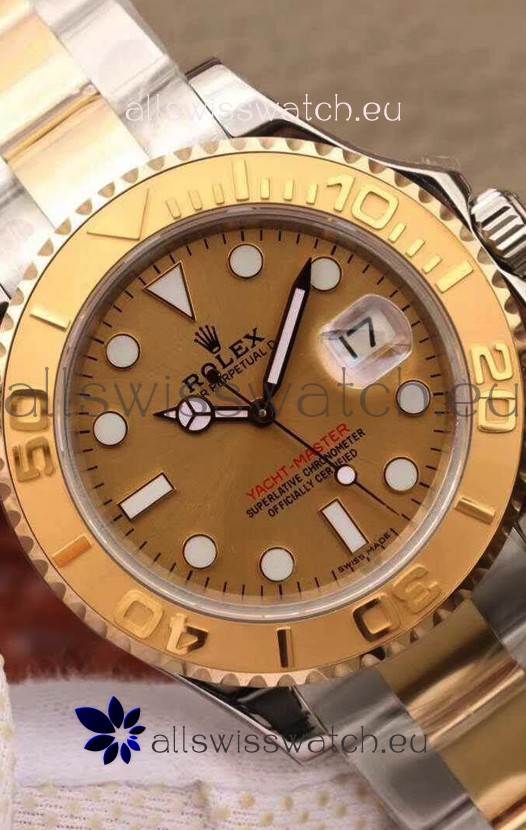 Rolex Yachtmaster 40 Yellow Gold Two Tone 1:1 Swiss Replica Watch in 904L Steel Casing