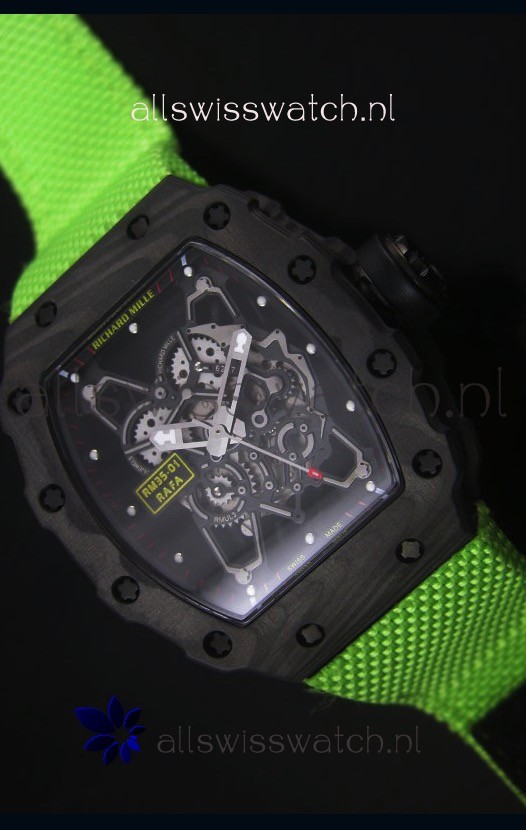 Richard Mille RM35-01 Rafael Nadal Edition Swiss Replica Watch Green Nylon Strap