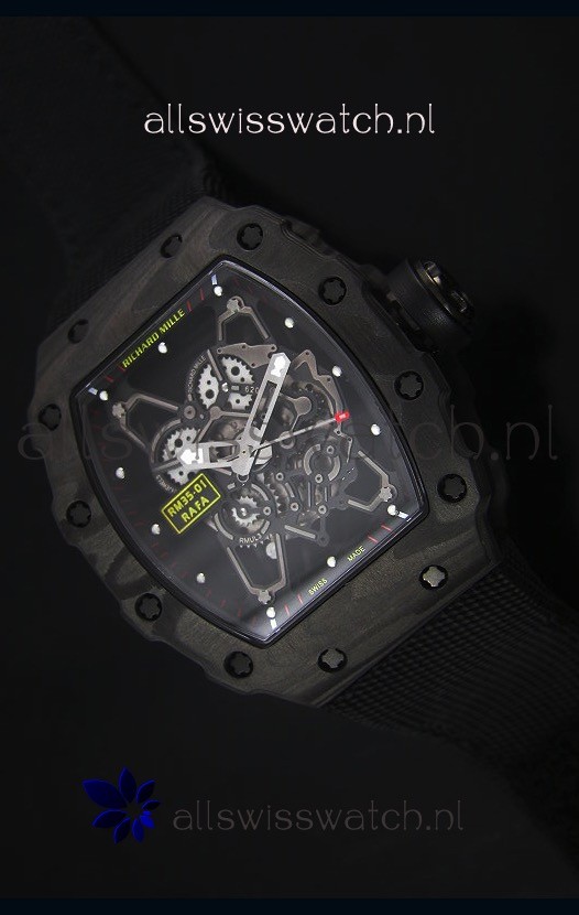 Richard Mille RM35-01 Rafael Nadal Edition Swiss Replica Watch Black Nylon Strap