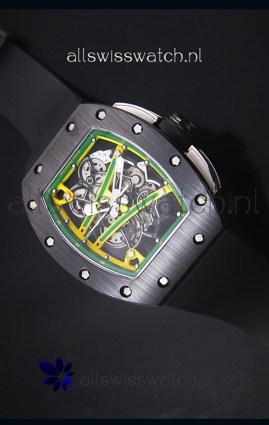 Richard Mille RM061 Ceramic Case Swiss Yellow/Green Bezel Replica Watch