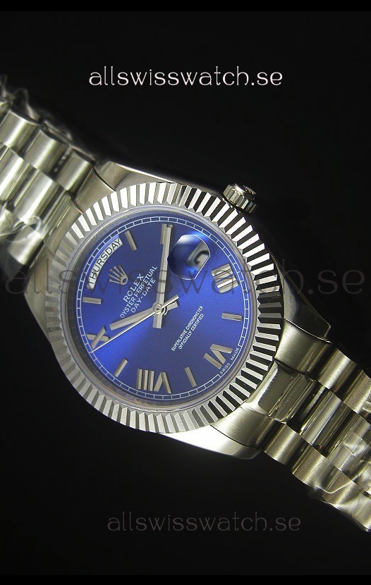 Rolex Day Date Dark Blue Dial Replica Watch 40MM - 3255 Swiss Movement