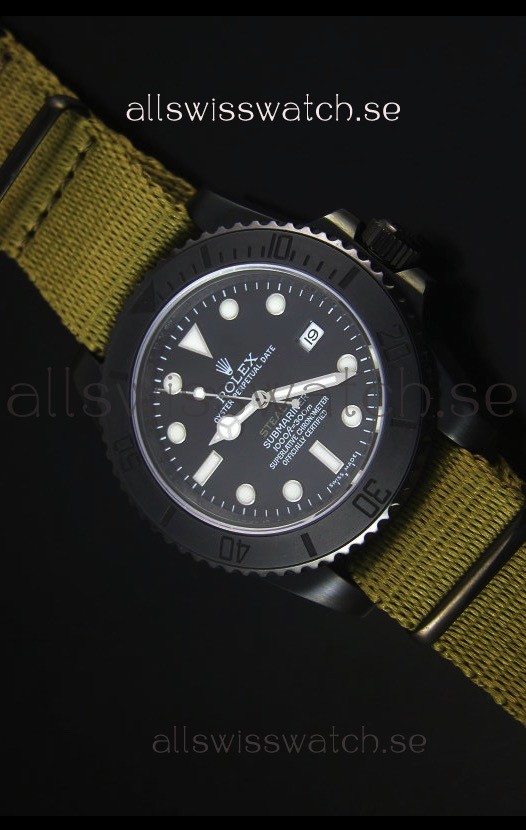 Rolex Submariner Stealth MK IV PVD Swiss Replica Watch White Hour Markers
