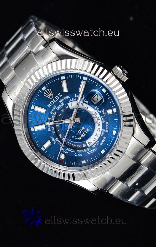 Rolex SkyDweller Swiss Watch in Steel Case - DIW Edition Blue Dial 