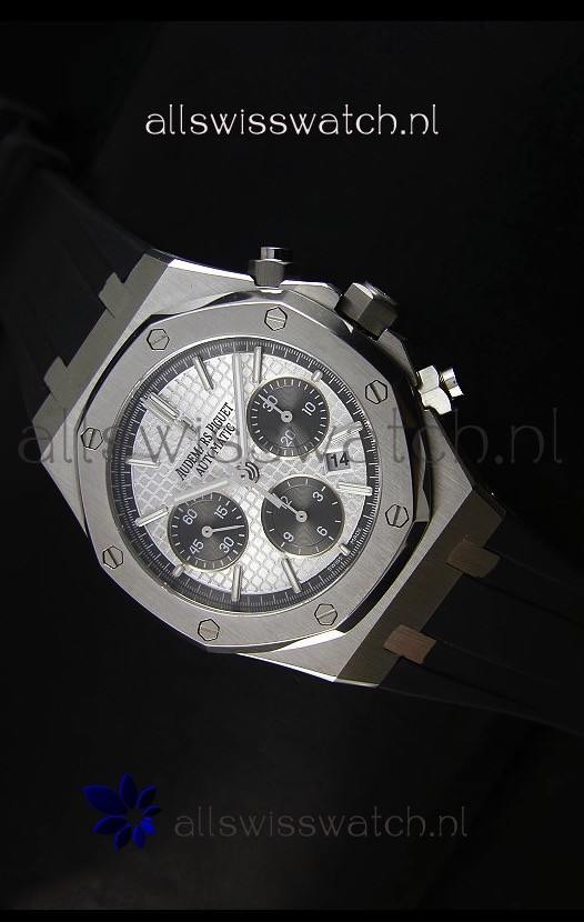 Audemars Piguet Royal Oak Chronograph Watch in Stainless Steel Case White Dial