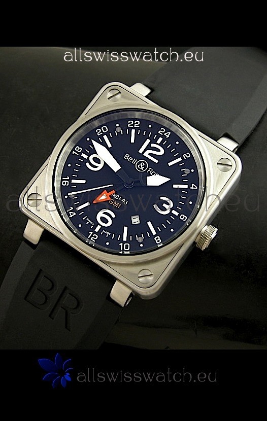 Bell and Ross BR01-93 GMT Japanese Replica Watch in Steel Case