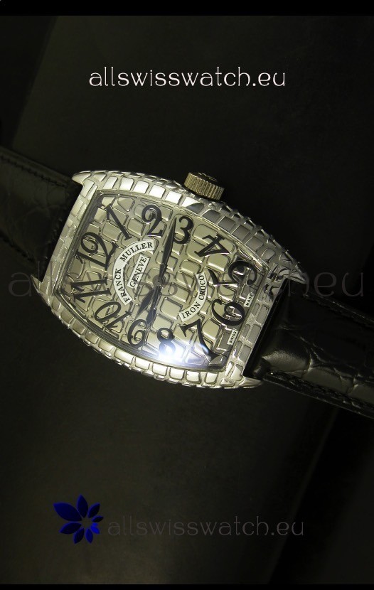 Franck Muller Casablanca Iron Croco Watch in Steel Case