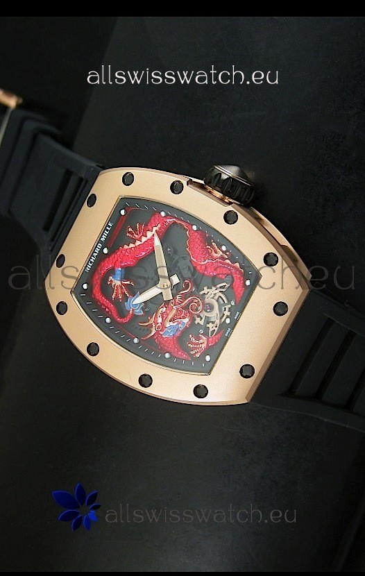 Richard Mille RM057 Tourbillon Jackie Chan Swiss Replica Watch in Pink Gold