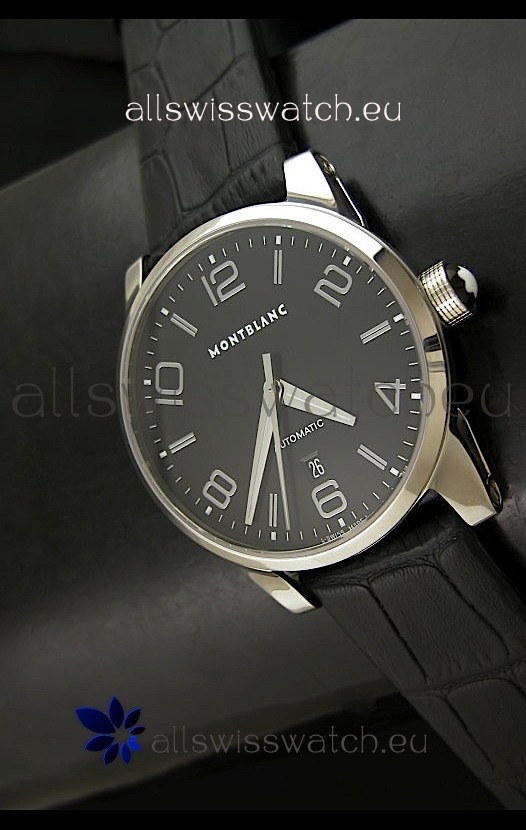 Mont Blanc Timewalker Swiss Automatic Watch in Black Dial - Ultimate Mirror Replica