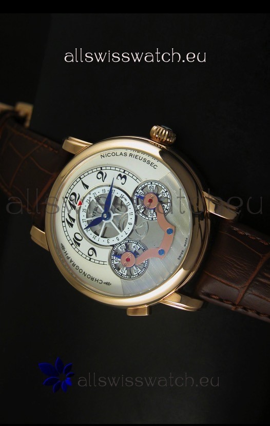 Mont Blanc Nicolas Riessec Rose Gold Case in White Dial