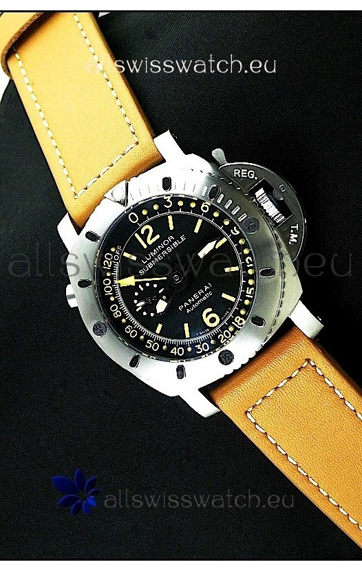 Panerai Luminor Submersible Swiss Automatic Watch in Black Dial