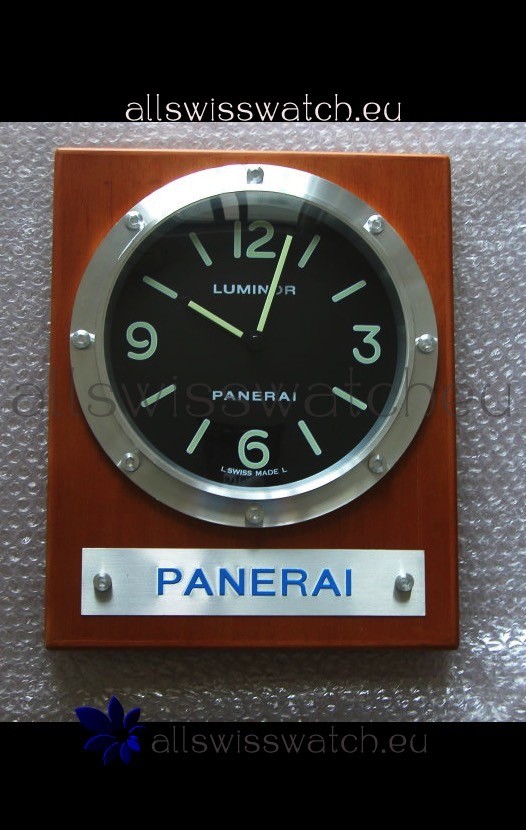 Panerai PAM255 Teak Wood Wall Clock White Dial - 1:1 Mirror Replica