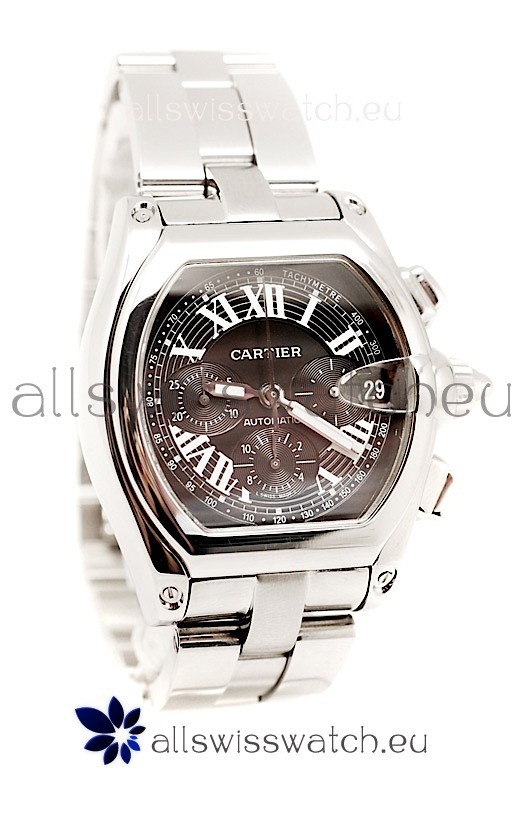 Cartier Roadster Chronograph Swiss Replica Watch in Black Dial