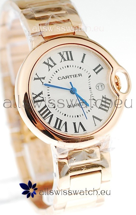 Ballon Bleu De Cartier Japanese Replica Pink Gold Watch