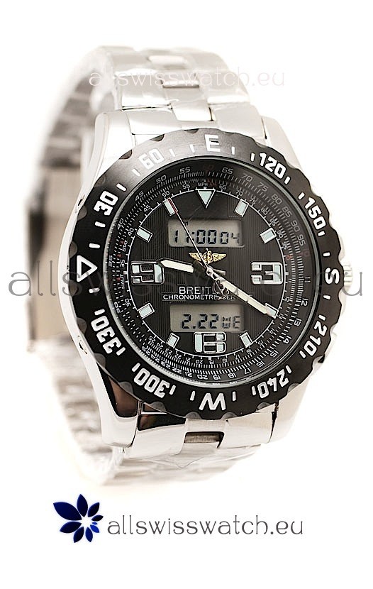 Breitling Chronograph Chronometre Replica Steel Watch in Ceramic Bezel