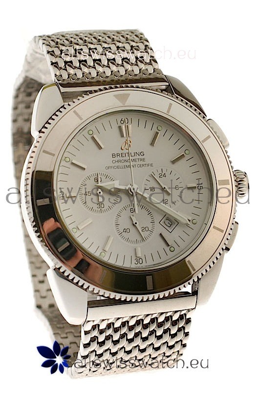 Breitling Chronometre Japanese Replica Watch in White Dial