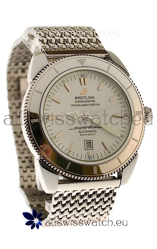Breitling Chronometre Japanese Replica Automatic Watch in White Dial